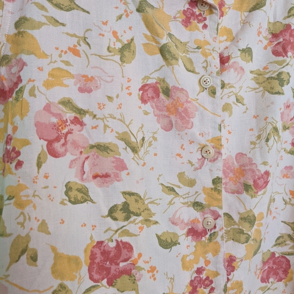 Vintage Eddie Bauer Linen Floral Shirt - Picture 4 of 7